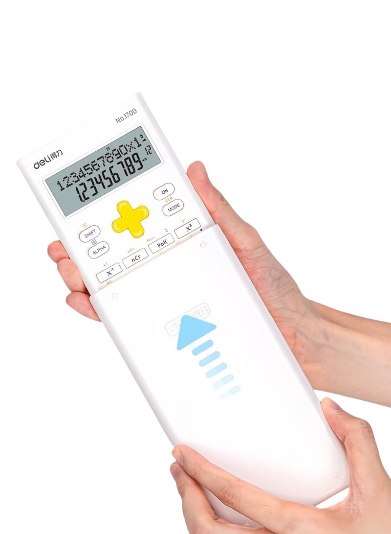 Deli Scientific calculator double line display function calculator 10+2 students middle and university school with large screen white - Image 4